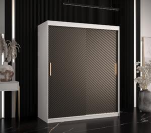 Šatní skříň Abi Riflo Slim Jodelka 1 Barva korpusu: Bílá, Rozměry: 150 cm, Dveře: Černá - bez zrcadla