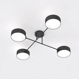 Stropní svítidlo MAGA 4 – celočerné, textilní stínidla, 4× E14, šířka 96 cm