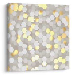 Obraz - Zlato-bílé hexagony (30x30 cm)