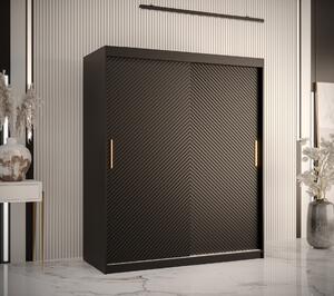 Šatní skříň Abi Riflo Slim Jodelka 1 Barva korpusu: Černá, Rozměry: 150 cm, Dveře: Černá - bez zrcadla