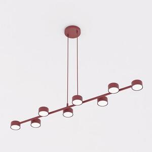Závěsné svítidlo MEGARA 8 – vínové, 8× GX53, šířka 116 cm