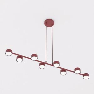Závěsné svítidlo MEGARA 8 – vínové, 8× GX53, šířka 116 cm