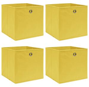 Úložné boxy 4 ks žluté 32 x 32 x 32 cm textil
