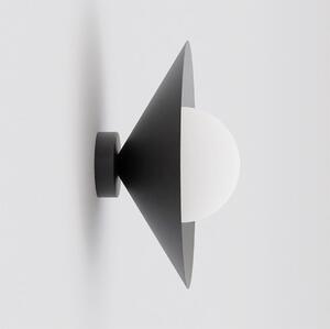Nástěnné svítidlo MONO K1S – černé, opálové sklo, 1× E14, šířka 31 cm