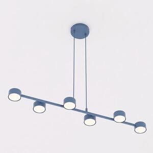 Závěsné svítidlo MEGARA 6 – tlumeně modré, 6× GX53, šířka 95 cm