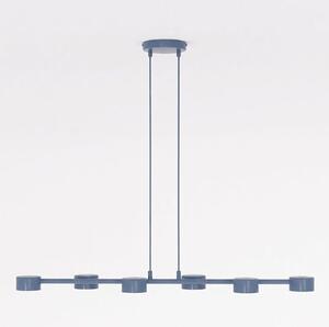 Závěsné svítidlo MEGARA 6 – tlumeně modré, 6× GX53, šířka 95 cm