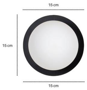 Nástěnné svítidlo MINERVA K1 – černé, bílé sklo, 1× E14, šířka 15 cm