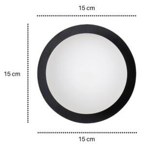 Nástěnné svítidlo MINERVA K1 – černé, bílé sklo, 1× E14, šířka 15 cm