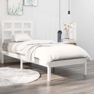 Rám postele bílý masivní dřevo 75 x 190 cm malé jednolůžko 3105431