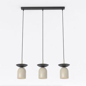 Závěsné svítidlo EGO 3 – černé / moka, 3× E14, šířka 60 cm