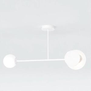 Stropní svítidlo MINERVA 2 – celobílé, sklo, 2× E27, šířka 80 cm