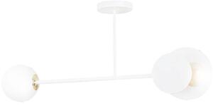 Stropní svítidlo MINERVA 2 – celobílé, sklo, 2× E27, šířka 80 cm