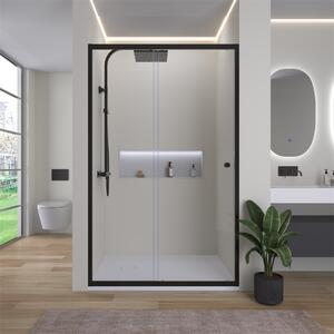 Cerano Varone, posuvné sprchové posuvné dveře 100x195 cm, 6mm čiré sklo, černý profil, CER-CER-DY505B-100-195