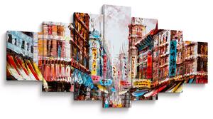 Obraz - Hong Kong, olejomalba (210x100 cm)