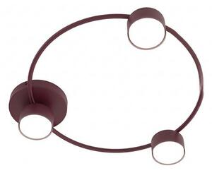 Stropní svítidlo LUCIO 3 – vínové, 3× GX53, šířka 48 cm