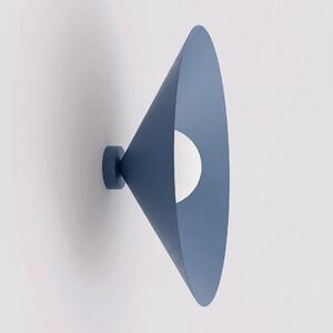 Nástěnné svítidlo MONO 1L – tlumeně modré, bílé sklo, 1× E14, šířka 50 cm