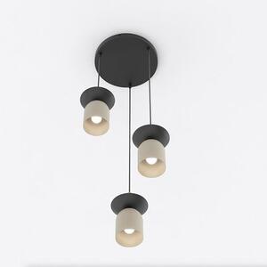 Závěsné svítidlo EGO 3 PREM – černé / moka, 3× E14, šířka 30 cm