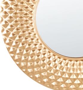Kulaté kovové nástěnné zrcadlo ø 60 cm zlaté COMBE