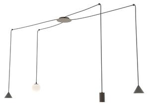 Závěsné svítidlo FUJI 4 – černé, 4× E14/GU10/GX53, šířka 200 cm