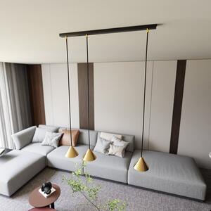 Závěsné svítidlo ELIT 3 – černé / zlaté, 3× GX53, šířka 70 cm