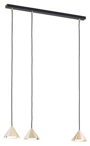 Závěsné svítidlo ELIT 3 – černé / zlaté, 3× GX53, šířka 70 cm