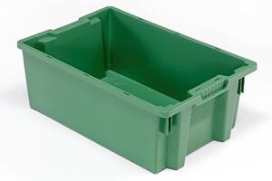 AJ Produkty Plastová přepravka WHYTE, stohovatelná, 40 l, 600x400x220 mm, zelená
