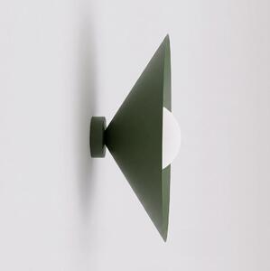 Nástěnné svítidlo MONO 1M – olivově zelené, bílé sklo, 1× E14, šířka 40 cm