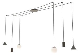 Závěsné svítidlo FUJI 6 – černé, 6× E14/GU10/GX53, šířka 200 cm