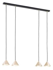 Závěsné svítidlo ELIT 4 – černé / zlaté, 4× GX53, šířka 90 cm