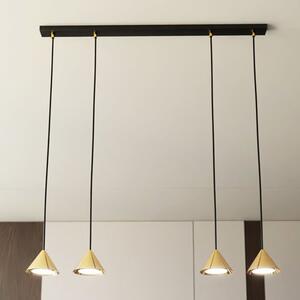 Závěsné svítidlo ELIT 4 – černé / zlaté, 4× GX53, šířka 90 cm