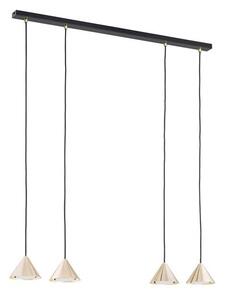 Závěsné svítidlo ELIT 4 – černé / zlaté, 4× GX53, šířka 90 cm