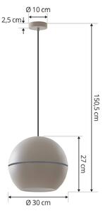 Závěsné svítidlo Lucande Calantha, šedá barva, hliník, Ø 30 cm