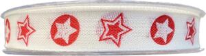 Vánoční stuha RED STARS krémová 15mm x 20m (5,-Kč/m)