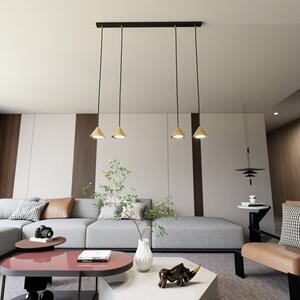 Závěsné svítidlo ELIT 4 – černé / zlaté, 4× GX53, šířka 90 cm