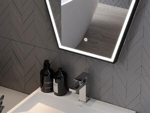 Mexen Orla, LED koupelnové zrcadlo s podsvícením a černým rámem 60x80 cm, 6000K, ochrana proti zamlžování, 9815-060-080-611-70