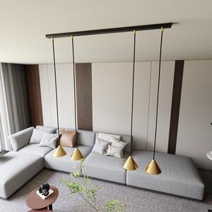 Závěsné svítidlo ELIT 4 – černé / zlaté, 4× GX53, šířka 90 cm