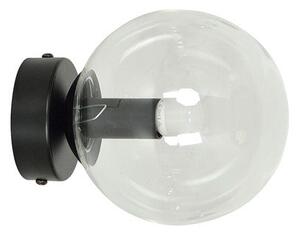 Nástěnné svítidlo ROSSI K1 – černé, čiré sklo, 1× E14, šířka 26 cm