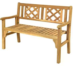 Costway Zahradní lavice z akátového dřeva pro 2 osoby, 120 x 55 x 90 cm OP70303