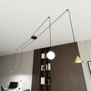 Závěsné svítidlo FUJI 4 – zlaté, 4× E14/GU10/GX53, šířka 200 cm