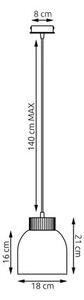 Závěsné svítidlo VIGO 1 – moka, 1× E27, šířka 18 cm