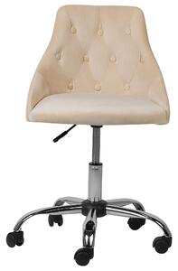 Sametová kancelářská židle béžová PARRISH
