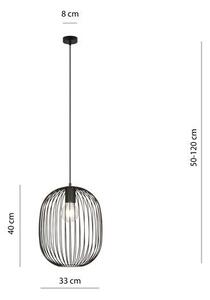 Závěsné svítidlo ONYX 1 – černé, 1× E27, šířka 33 cm
