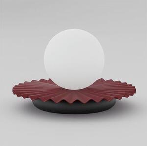 Stolní lampa UMBRA LN1 – vínová / černá, bílé sklo, 1× G9, šířka 20 cm