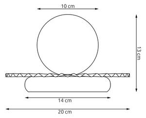 Stolní lampa UMBRA LN1 – černá, bílé sklo, 1× G9, šířka 20 cm