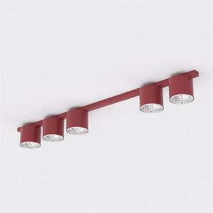 Stropní svítidlo NANO 5 – vínové, 5× GU10 AR111, šířka 116 cm