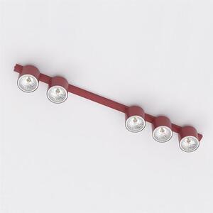 Stropní svítidlo NANO 5 – vínové, 5× GU10 AR111, šířka 116 cm