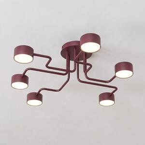 Stropní svítidlo KURAGE 6 – vínové, 6× GX53, šířka 60 cm