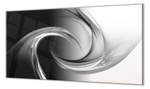 Ochranná deska sklo šedo černý abstrakt - 52x60cm / S lepením na zeď