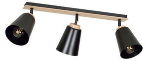 Stropní svítidlo ATLAS 3 – černé, 3× E27, šířka 90 cm