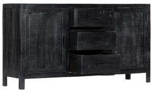 Příborník černý 147 x 40 x 80 cm masivní mangovníkové dřevo